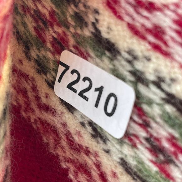 JOHN TULLOCH Sweater Womens XS Shetland 100% Wool Fair Isle Cardigan Red VTG - Picture 12 of 12